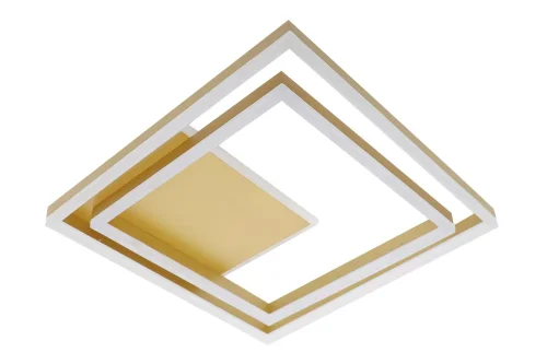 Люстра потолочная с пультом LED LAMPS 81314 Natali Kovaltseva золотая на 1 лампа, основание золотое в стиле хай-тек с пультом квадраты фото 6